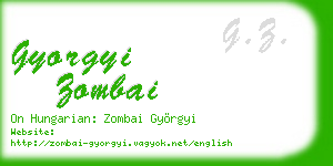 gyorgyi zombai business card